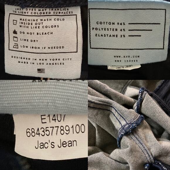 AYR 'The Skinny' Jeans In Jac's Jeans Wash Dark Blue Distressed Stretchy Sz 14 R - Picture 9 of 16